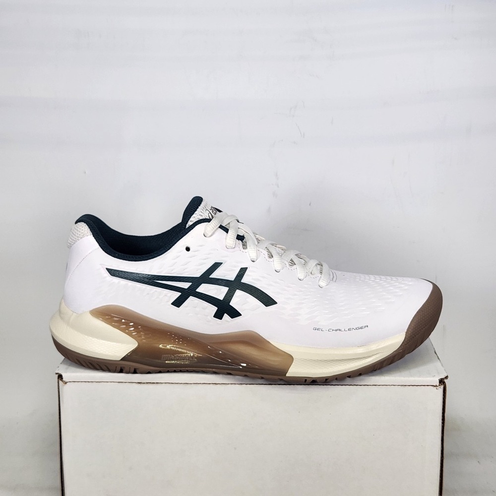Asics Gel-Challenger 14 Tennis Shoes Men Size 7 White Saxon Green 1041A405-104 - Picture 1 of 7